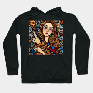 Woman playing a violin Hoodie